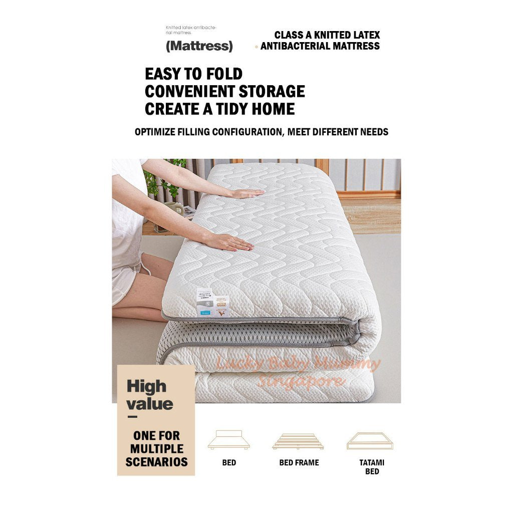 Elastic Band Knitted Latex Mattress Topper