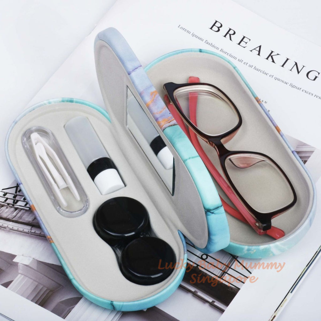 2 In 1 Spectacle Case / Double Layer Multi-Function Contact Lens Case / Dual Use Portable Case Holder