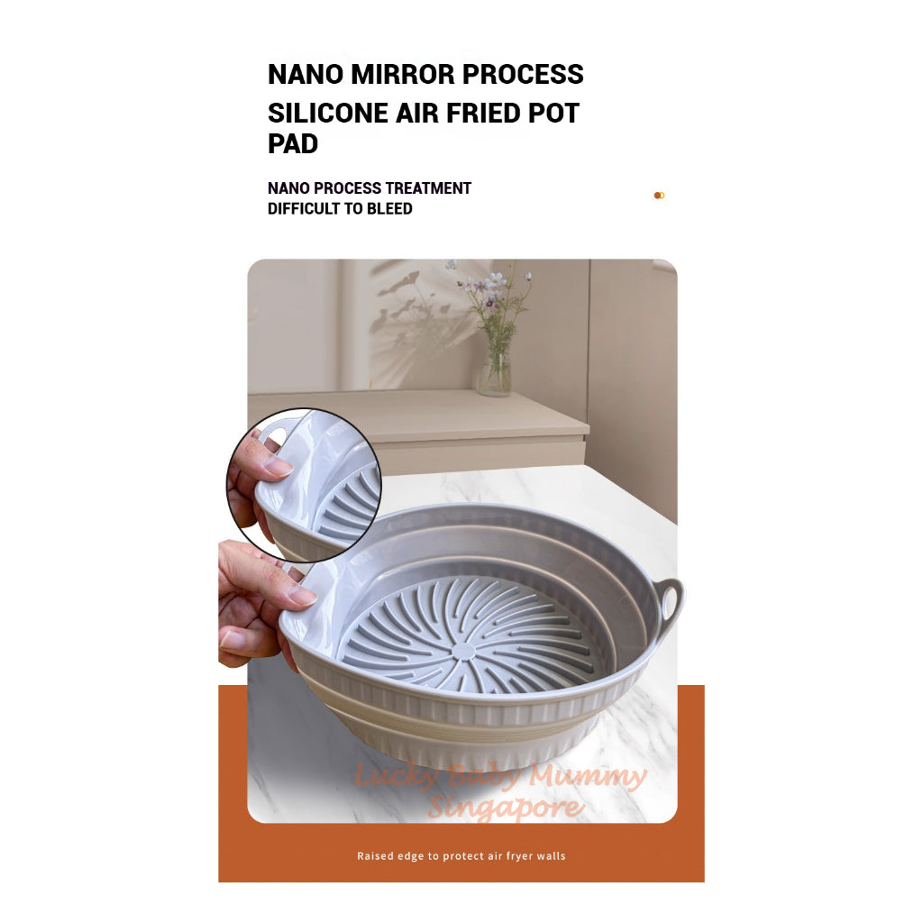 Foldable Silicone Air Fryer Mat / Foldable Airfryer Basket / Square And Round Baking Pan / Reusable Pot