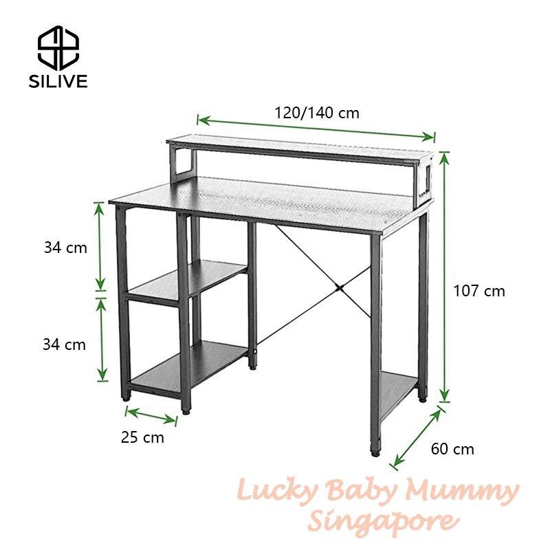 Double Layer Simple Style Table Minimalist Study Table with Bookshelf Computer Table PC Desk Furniture
