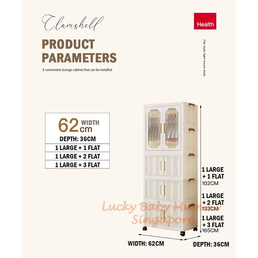 Double Door Wardrobe with Collapsible Cabinet