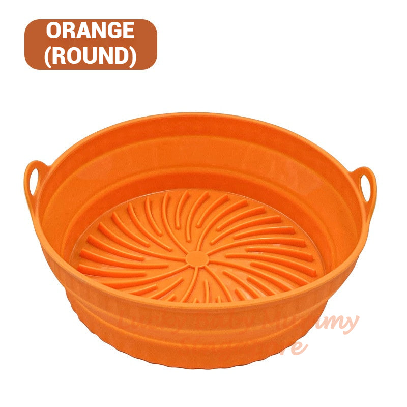 Foldable Silicone Air Fryer Mat / Foldable Airfryer Basket / Square And Round Baking Pan / Reusable Pot