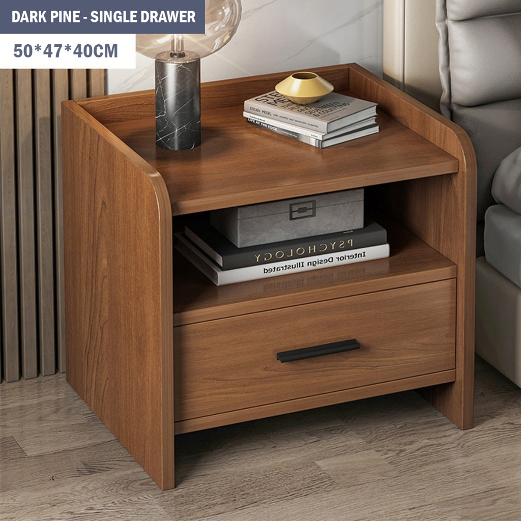 Modern Minimalist Narrow Bedside Table with Drawers