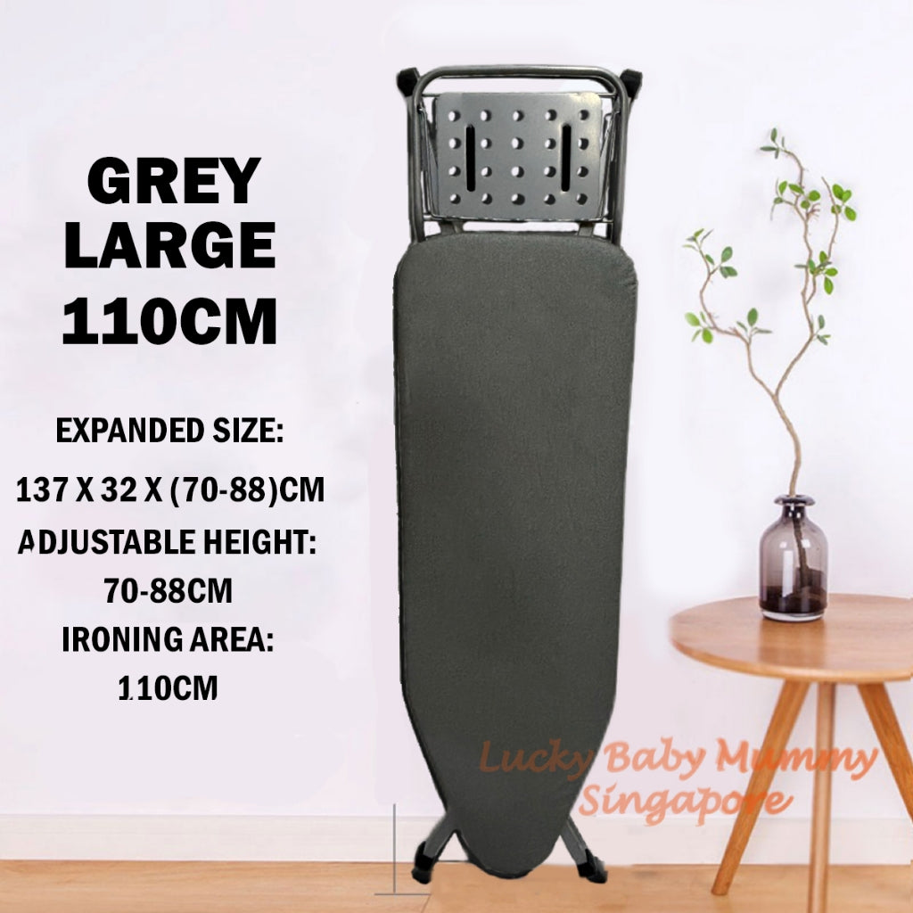 Standing Ironing Board with Premium Board Cover and Iron Rest