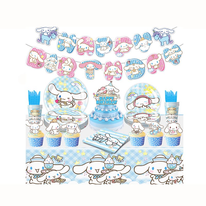 Cinnamoroll Party Supplies / Cinnamoroll Theme Party Decoration / Event Kit / Birthday Ornaments