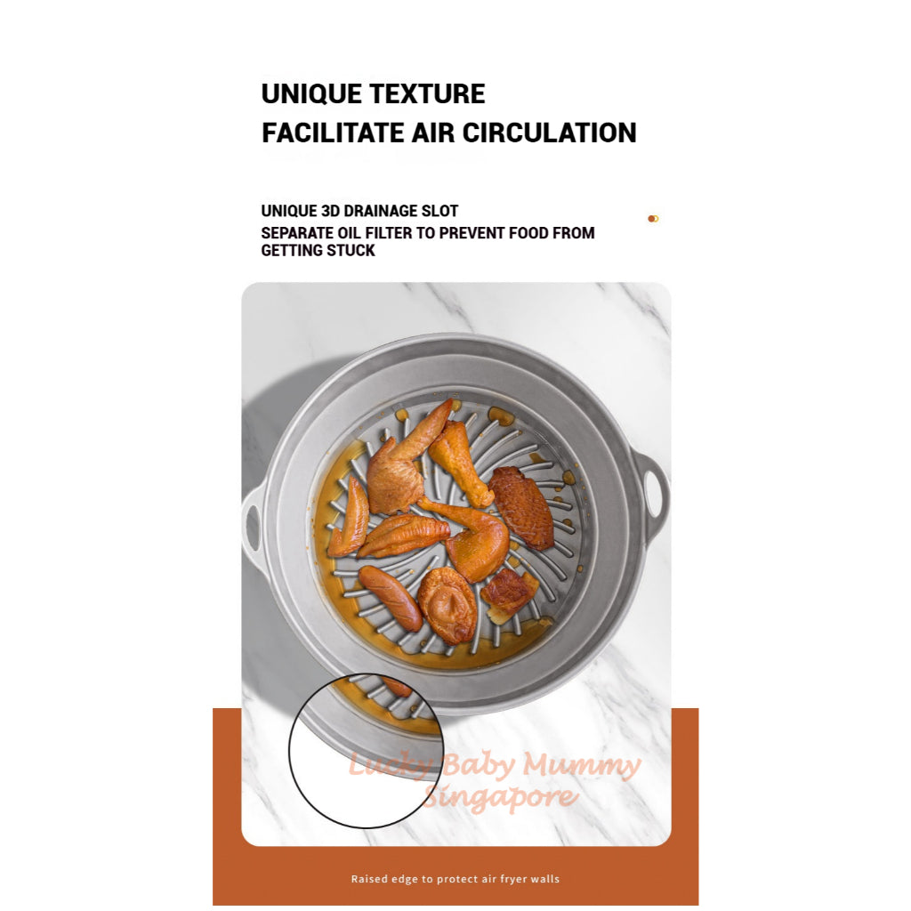 Foldable Silicone Air Fryer Mat / Foldable Airfryer Basket / Square And Round Baking Pan / Reusable Pot