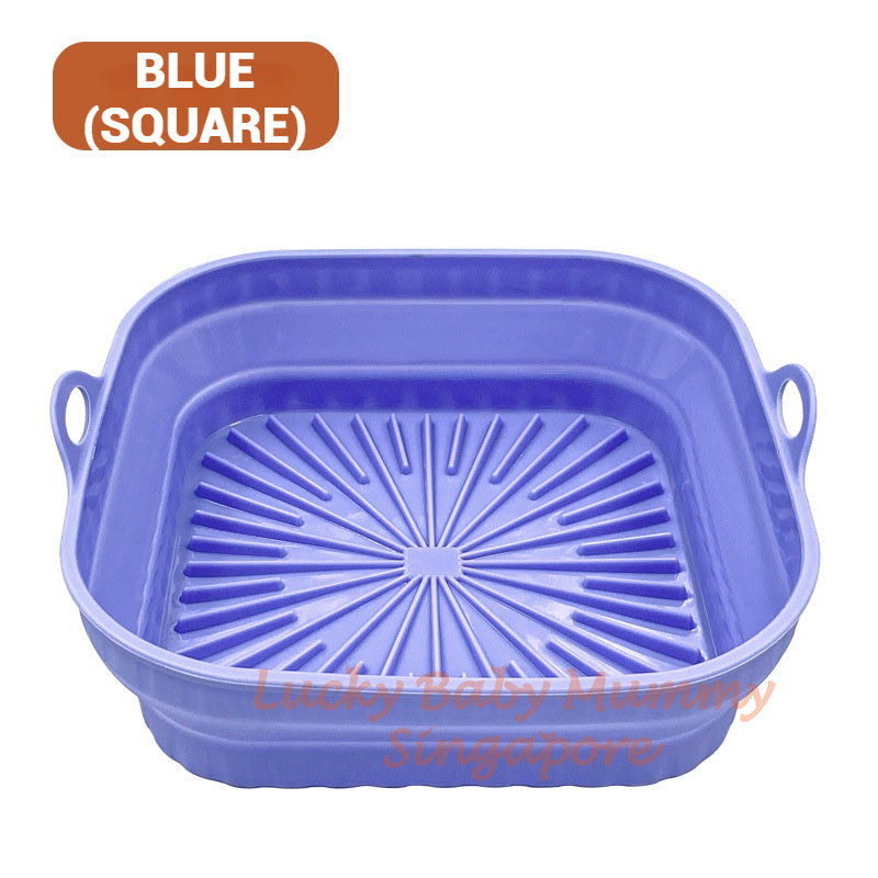 Foldable Silicone Air Fryer Mat / Foldable Airfryer Basket / Square And Round Baking Pan / Reusable Pot
