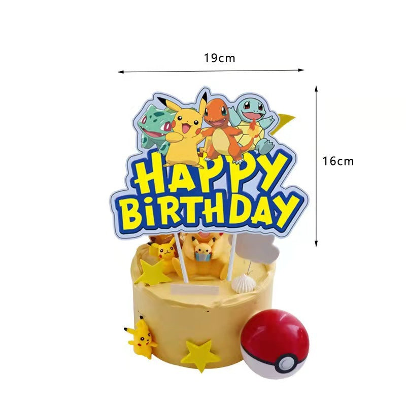 【Blue Series】Pokemon Party Supplies / Pokemon Theme Party Decoration / Event Kit / Birthday Ornament