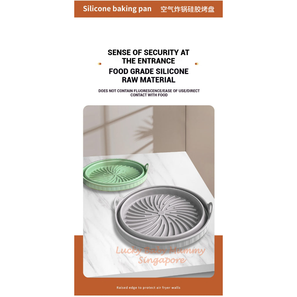 Foldable Silicone Air Fryer Mat / Foldable Airfryer Basket / Square And Round Baking Pan / Reusable Pot