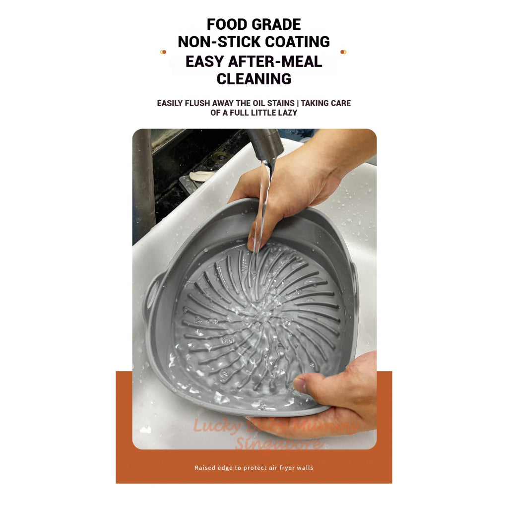 Foldable Silicone Air Fryer Mat / Foldable Airfryer Basket / Square And Round Baking Pan / Reusable Pot