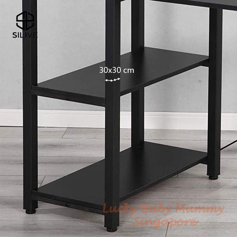 Double Layer Simple Style Table Minimalist Study Table with Bookshelf Computer Table PC Desk Furniture