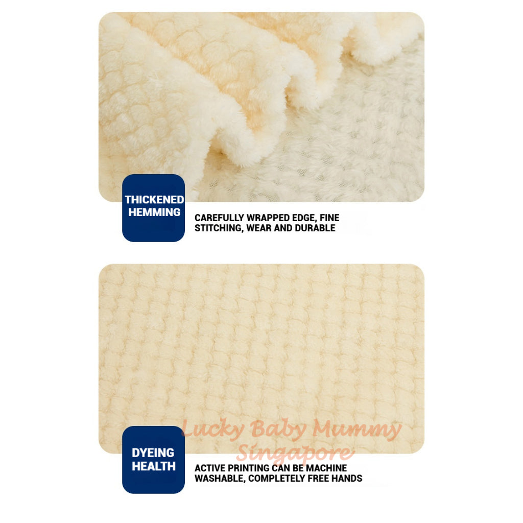 Solid Color Flannel Blanket / Thickened Luxury Waffle Blanket / Living Room Sofa Soft Blankets