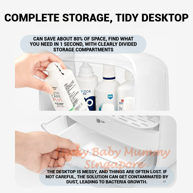 Orthokeratology Lens Storage Box/RGP Glasses & Hard Lenses Multilayer Storage Organizer