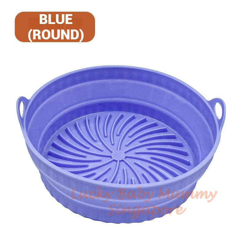 Foldable Silicone Air Fryer Mat / Foldable Airfryer Basket / Square And Round Baking Pan / Reusable Pot