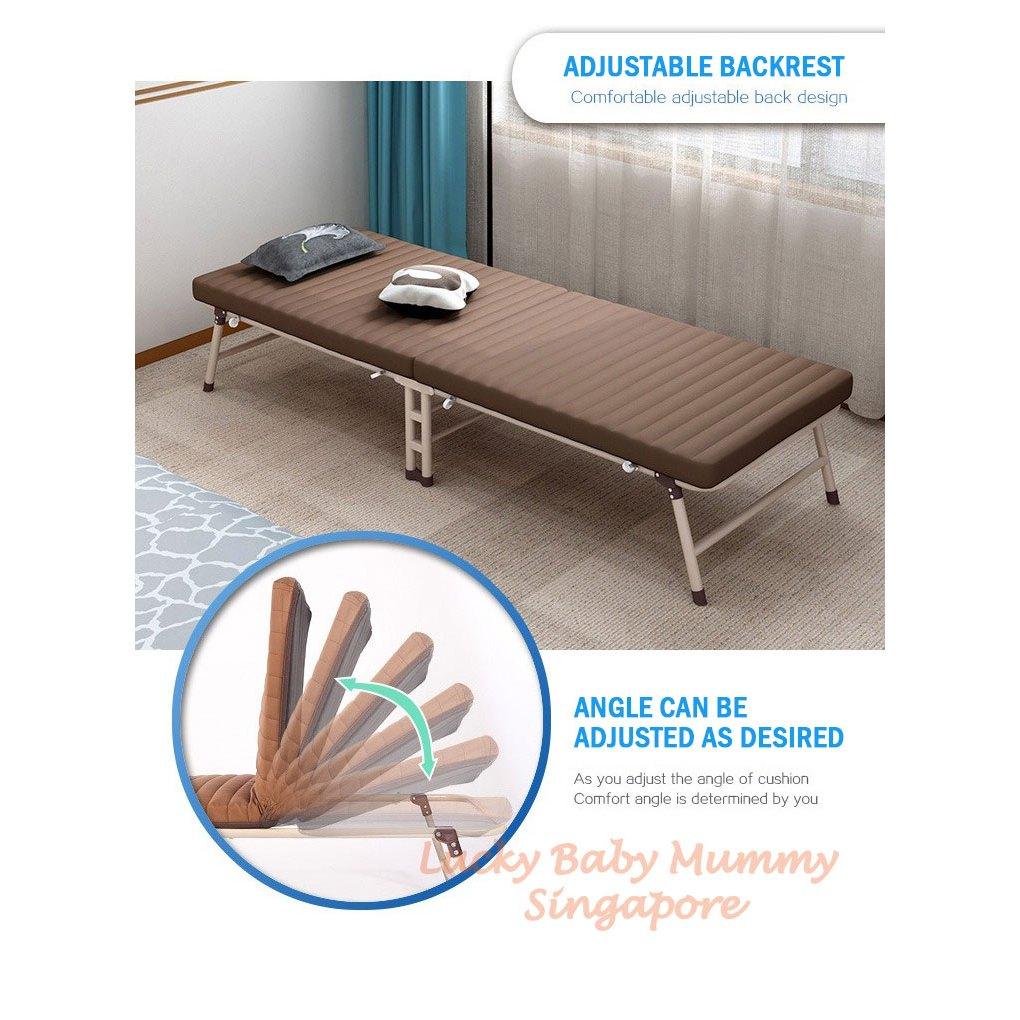 Foldable Single Bed with Adjustable Backrest