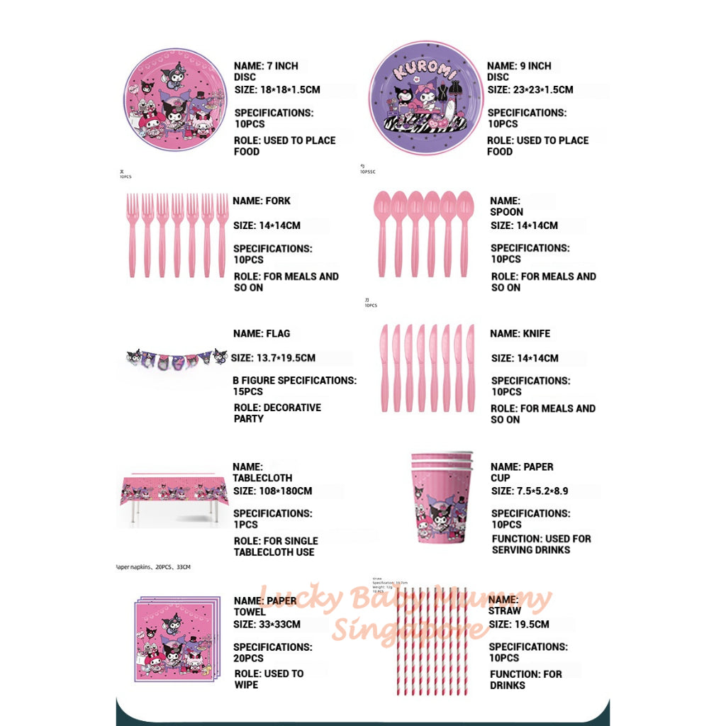 Kuromi Party Supplies / Kuromi Theme Party Decoration / Party And Event Kit / Birthday Ornaments