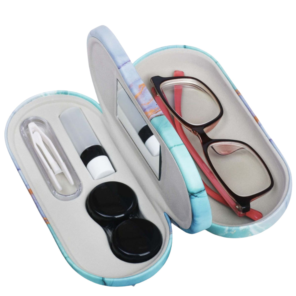 2 In 1 Spectacle Case / Double Layer Multi-Function Contact Lens Case / Dual Use Portable Case Holder