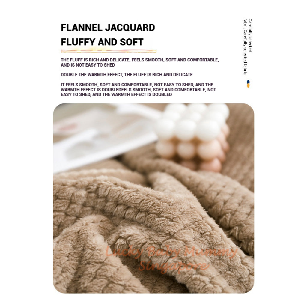 Solid Color Flannel Blanket / Thickened Luxury Waffle Blanket / Living Room Sofa Soft Blankets