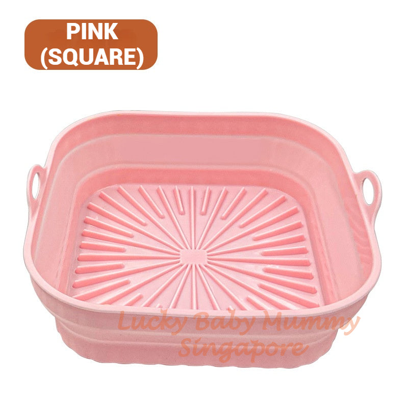 Foldable Silicone Air Fryer Mat / Foldable Airfryer Basket / Square And Round Baking Pan / Reusable Pot