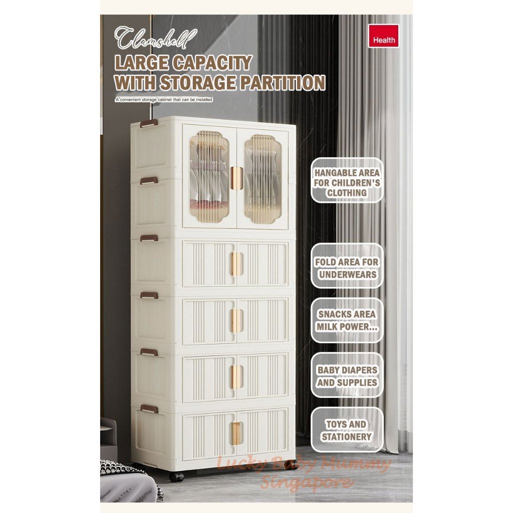 Double Door Wardrobe with Collapsible Cabinet