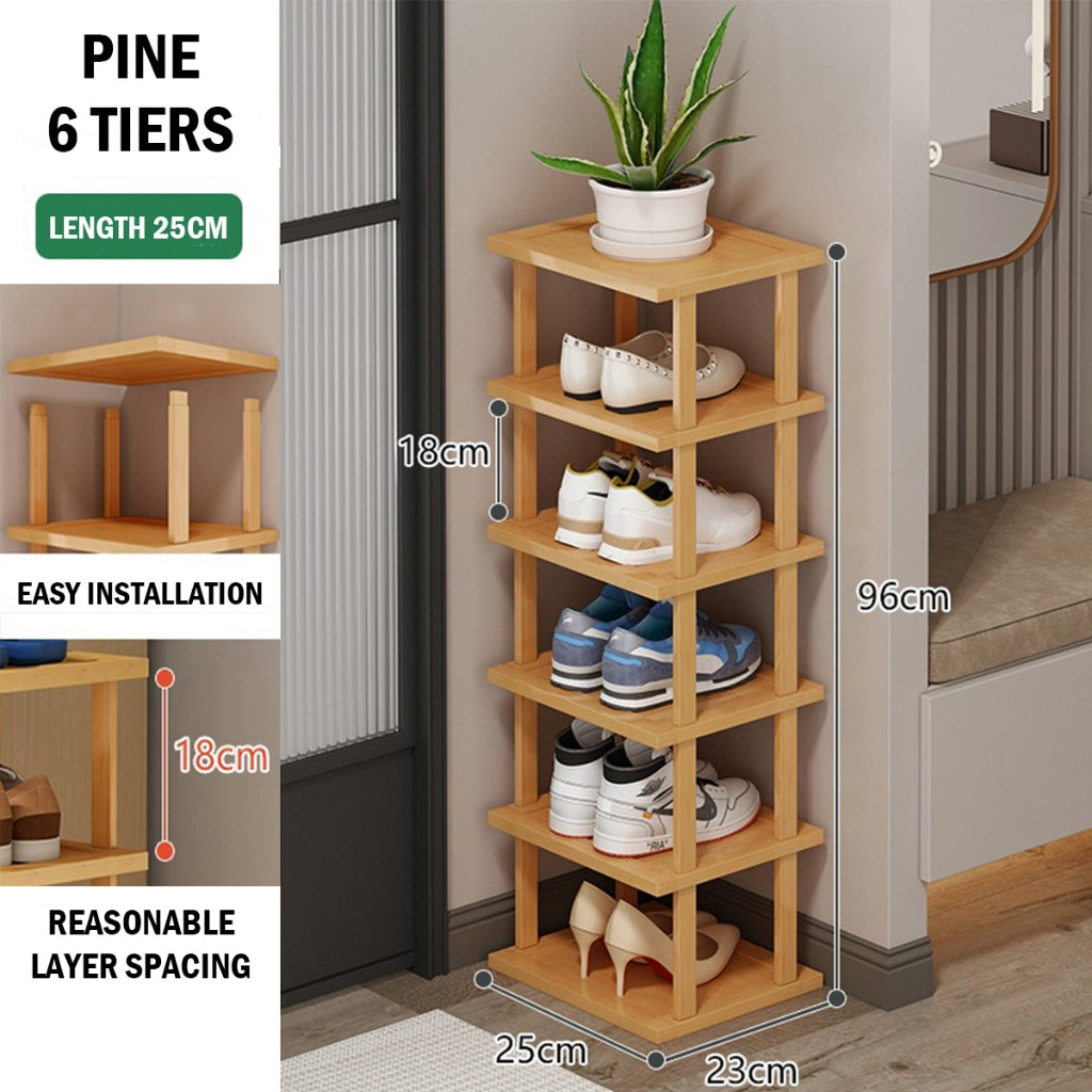 Stackable Bamboo Doorway Shoe Rack