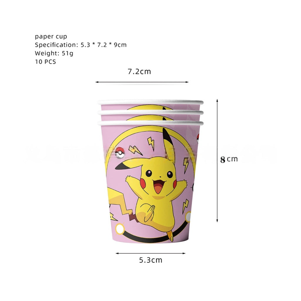 【Pink Series】Pokemon Party Supplies / Pokemon Theme Party Decoration / Event Kit / Birthday Ornament