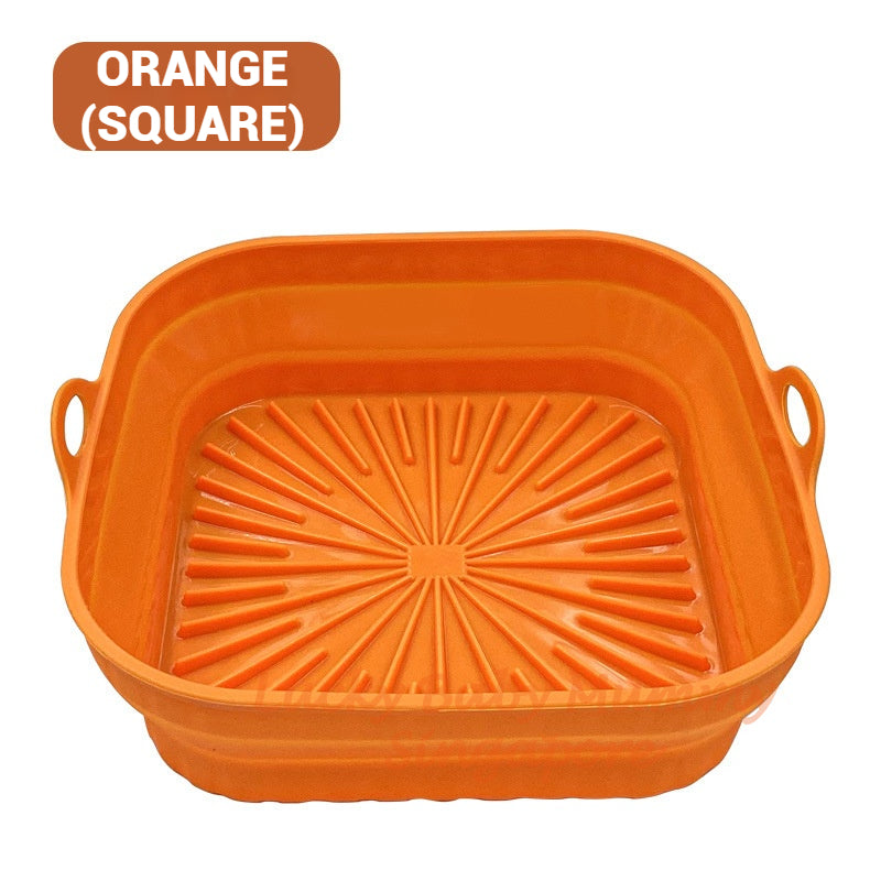 Foldable Silicone Air Fryer Mat / Foldable Airfryer Basket / Square And Round Baking Pan / Reusable Pot