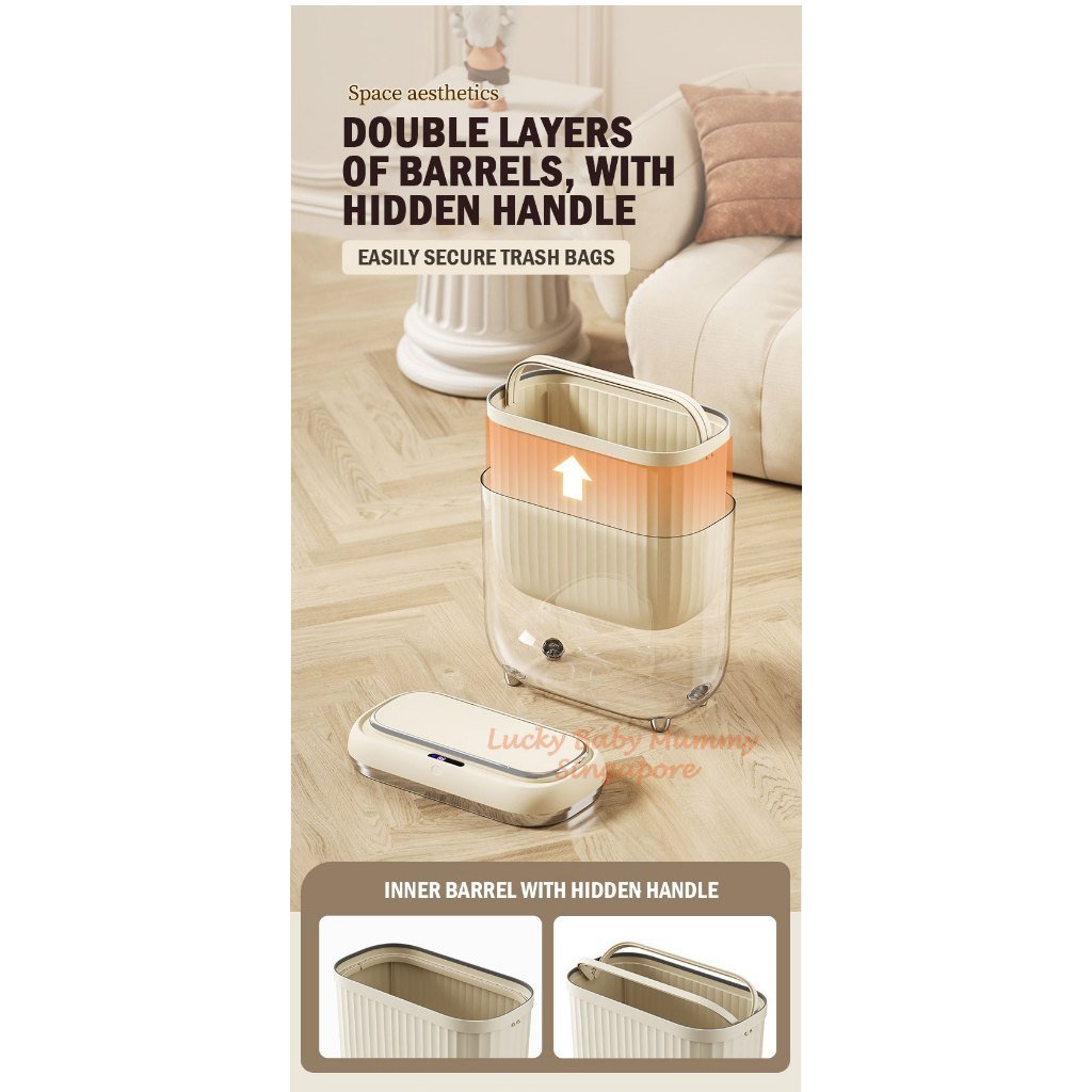 Slim Smart Sensor Dustbin with PET Barrel