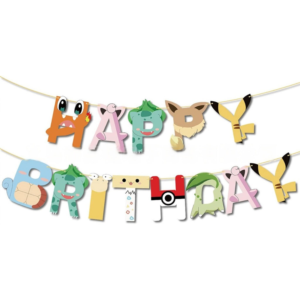 【Pink Series】Pokemon Party Supplies / Pokemon Theme Party Decoration / Event Kit / Birthday Ornament