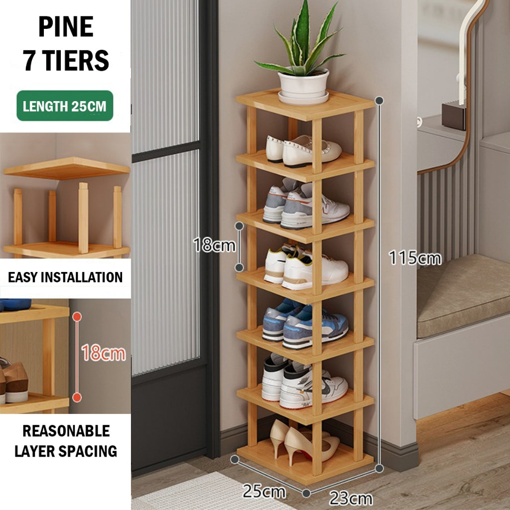Stackable Bamboo Doorway Shoe Rack