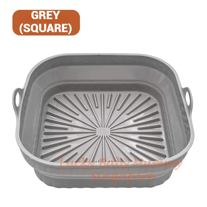 Foldable Silicone Air Fryer Mat / Foldable Airfryer Basket / Square And Round Baking Pan / Reusable Pot
