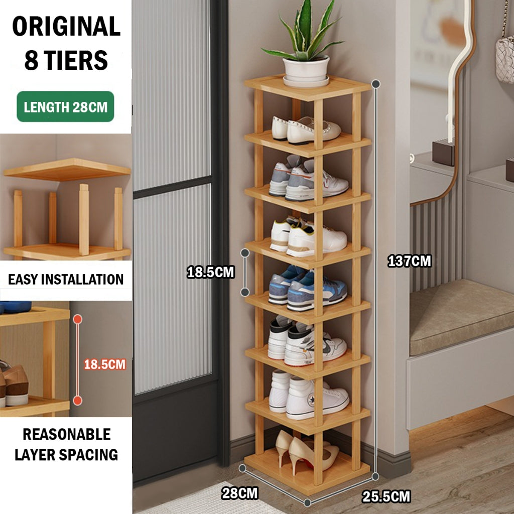 Stackable Bamboo Doorway Shoe Rack