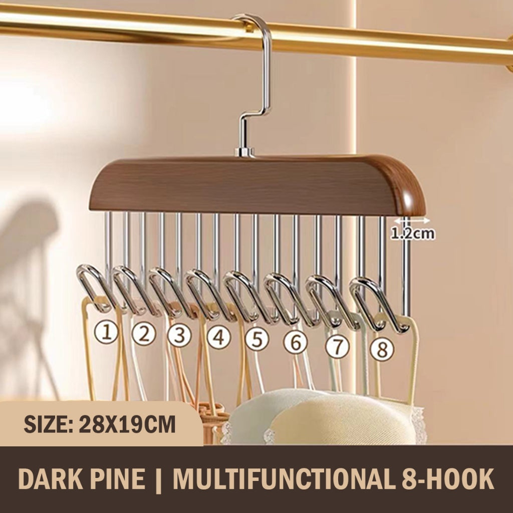 Wave Pants Hanger Multifunctional Wood Rotatable Hook Space Saving Hat Pants Sock Garment Storage Household
