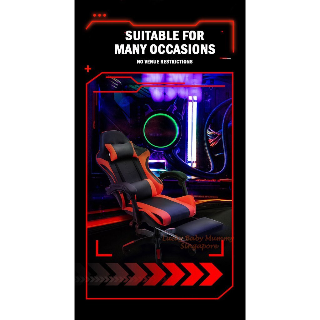 Ergonomic Gaming Chair with Foot Rest