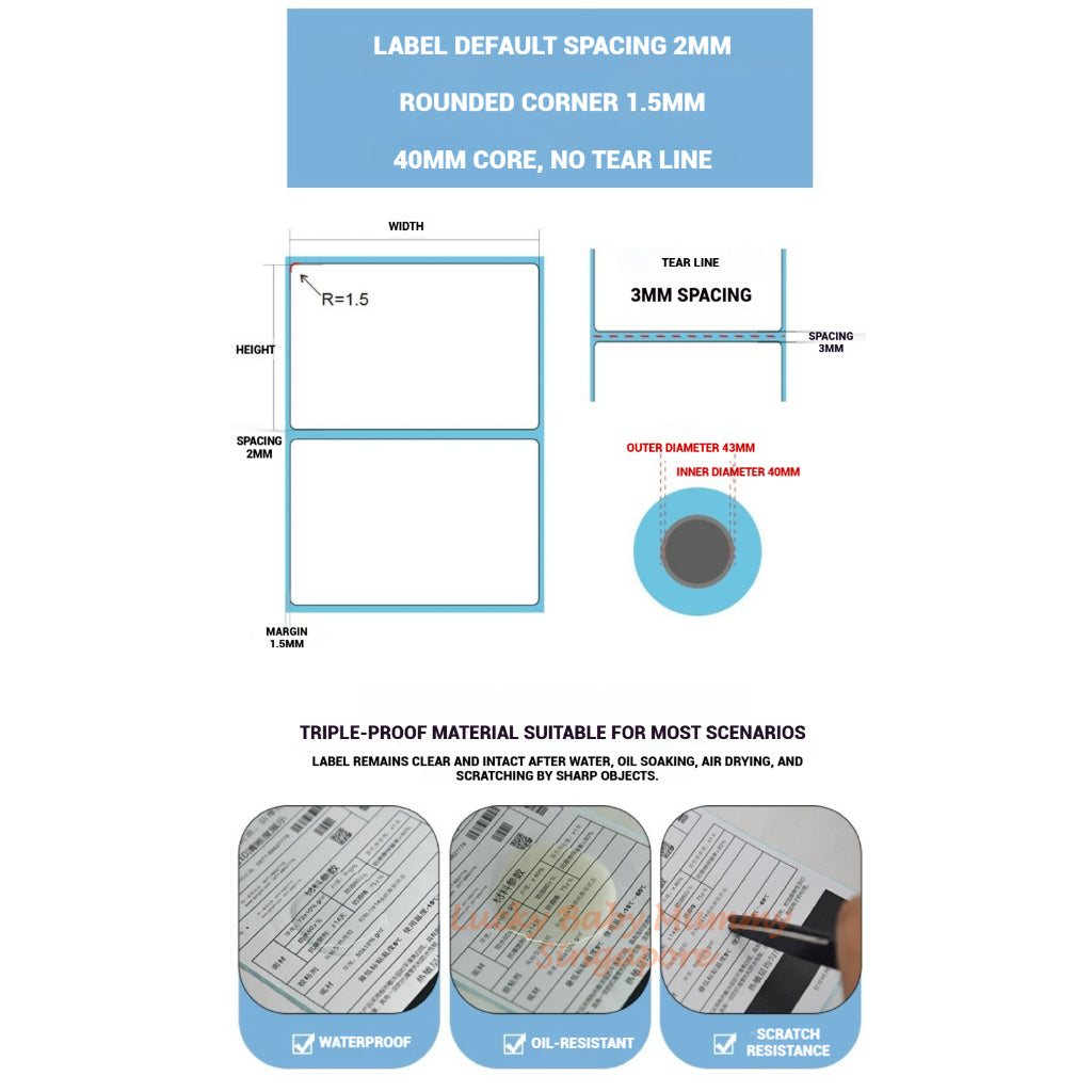 (350pcs/roll) 100x150mm Thermal Label Sticker