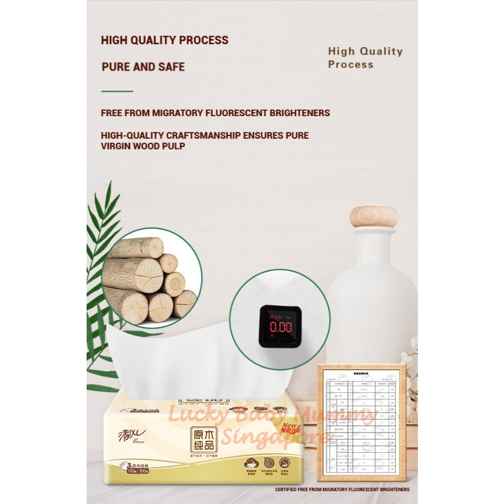 【48 Packs/Box】Breeze Drawing Tissue 3 Ply 100 Sheets Original Soft And Gentle Facial Tissue Paper