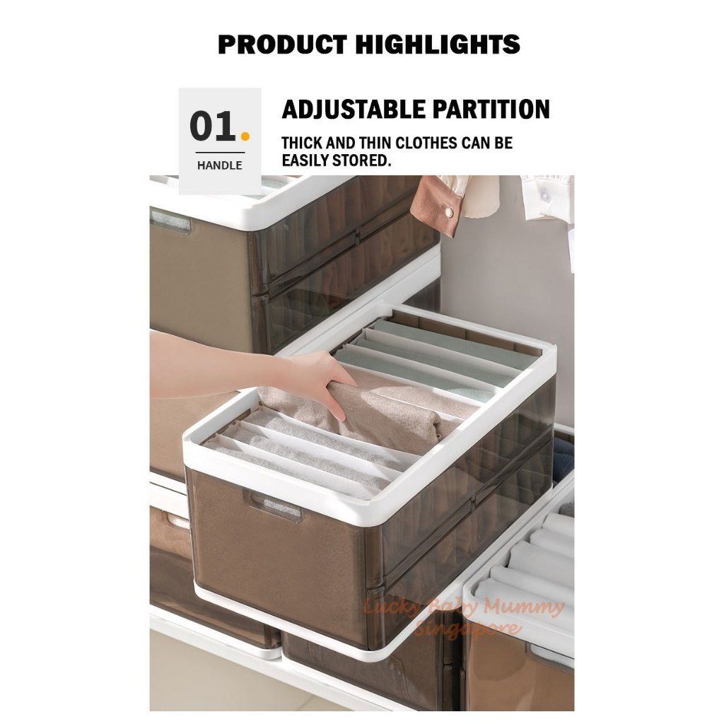 Stackable Pull-Out Storage Box with Removable Divider