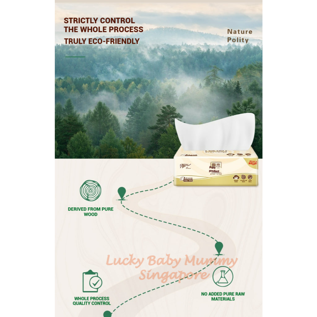 【48 Packs/Box】Breeze Drawing Tissue 3 Ply 100 Sheets Original Soft And Gentle Facial Tissue Paper