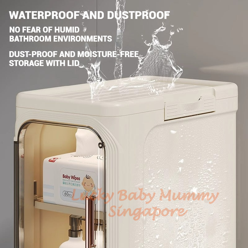 Narrow Space Multi-Layer Storage Cabinet, Compact Organizer for Bathroom, Kitchen, Laundry Room