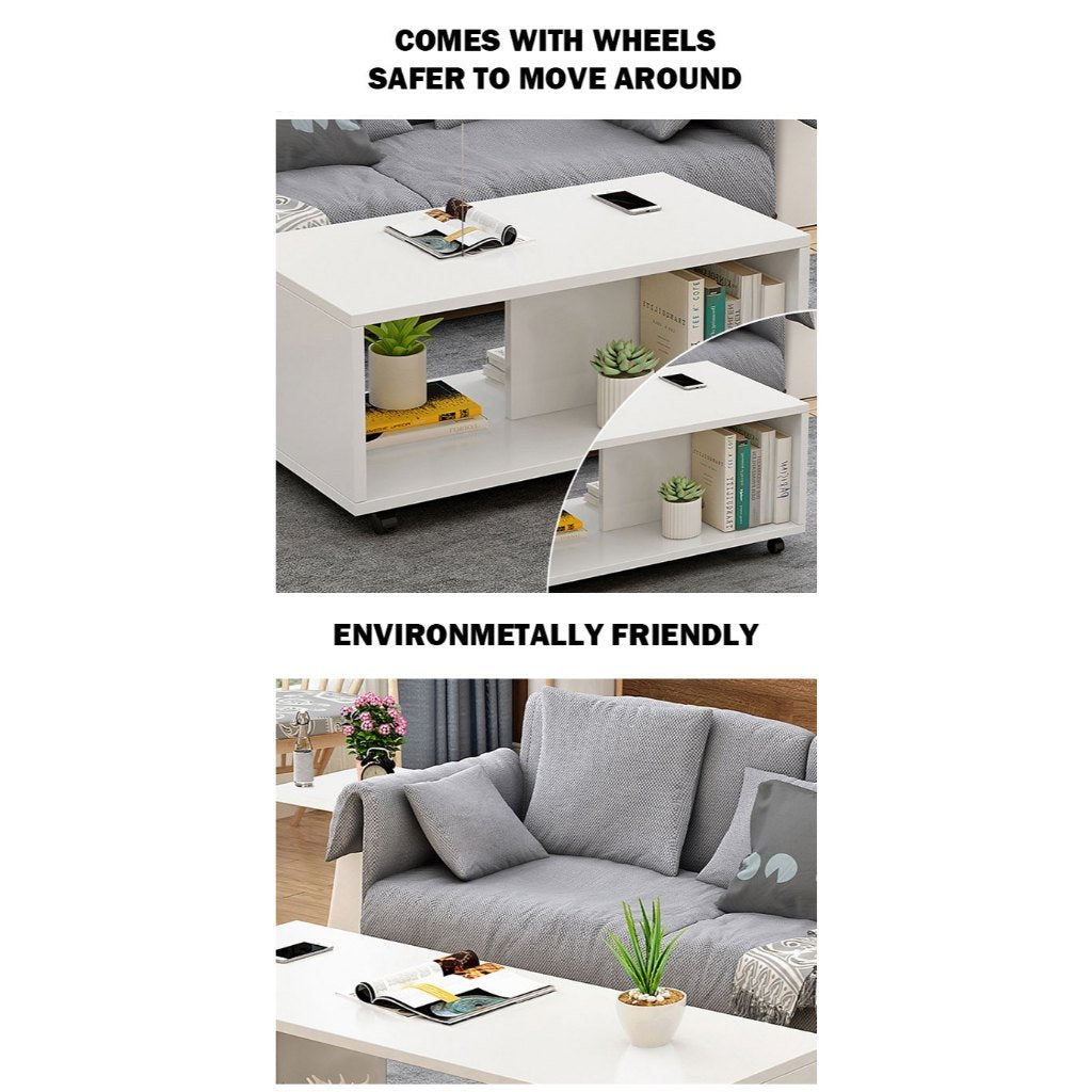 Movable Coffee Table with Wheels