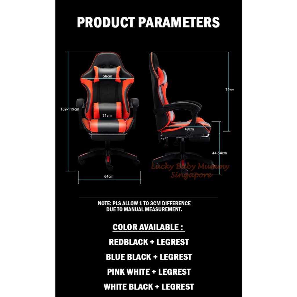 Ergonomic Gaming Chair with Foot Rest
