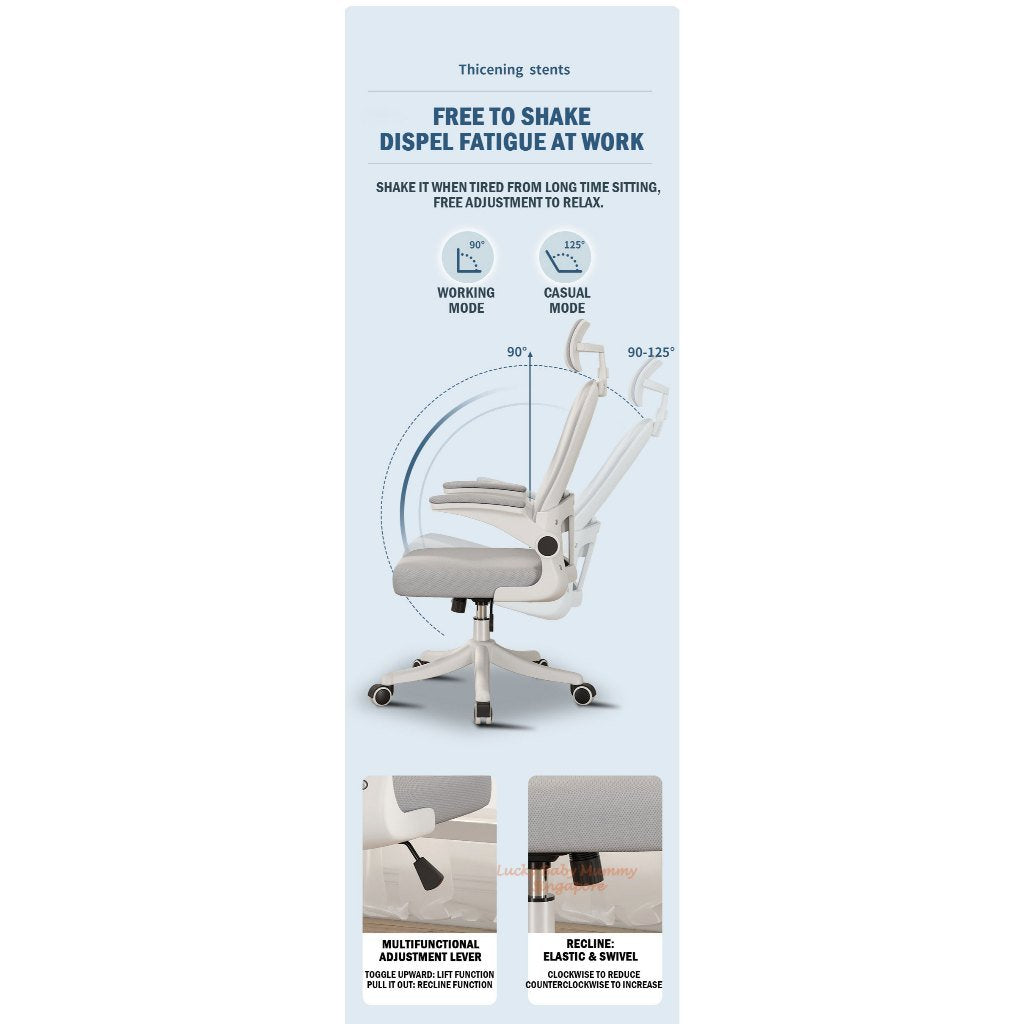 Ergonomic High-back Office Gaming Chair With Adjustable Armrests