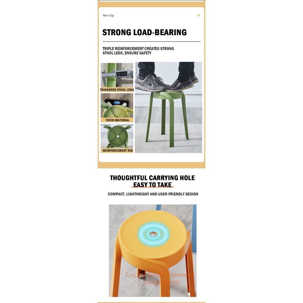 Macaron Stackable Anti Slip Stools