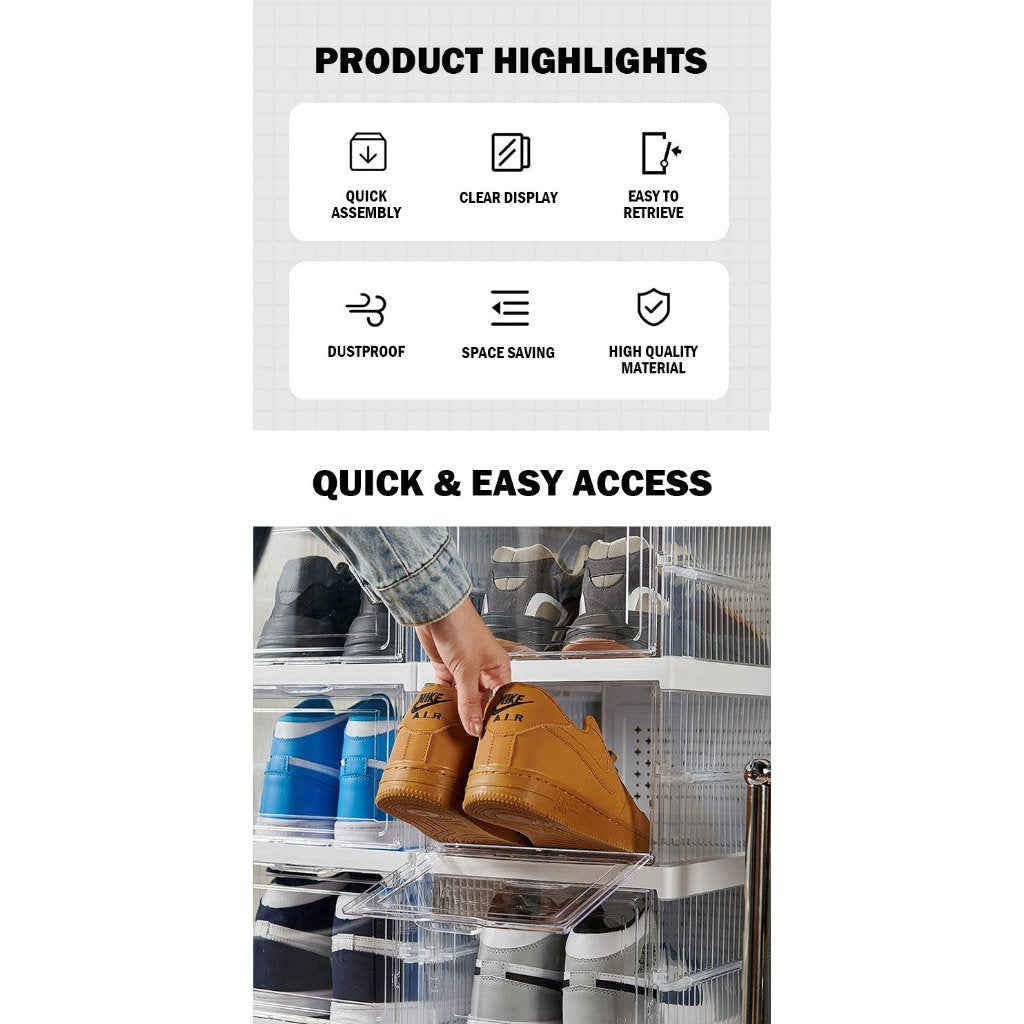 Foldable Transparent Shoe Rack