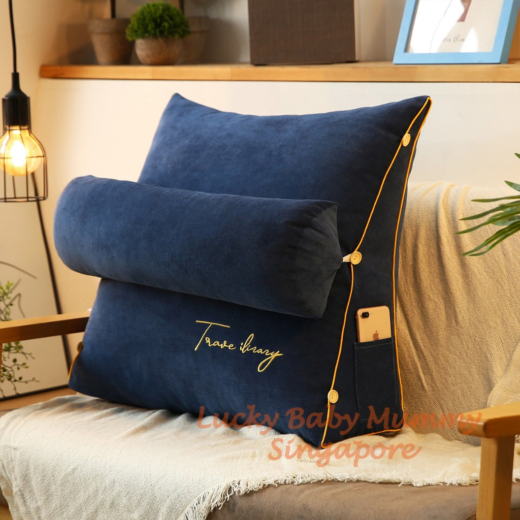 Embriodered Velvet Pillow with Headrest