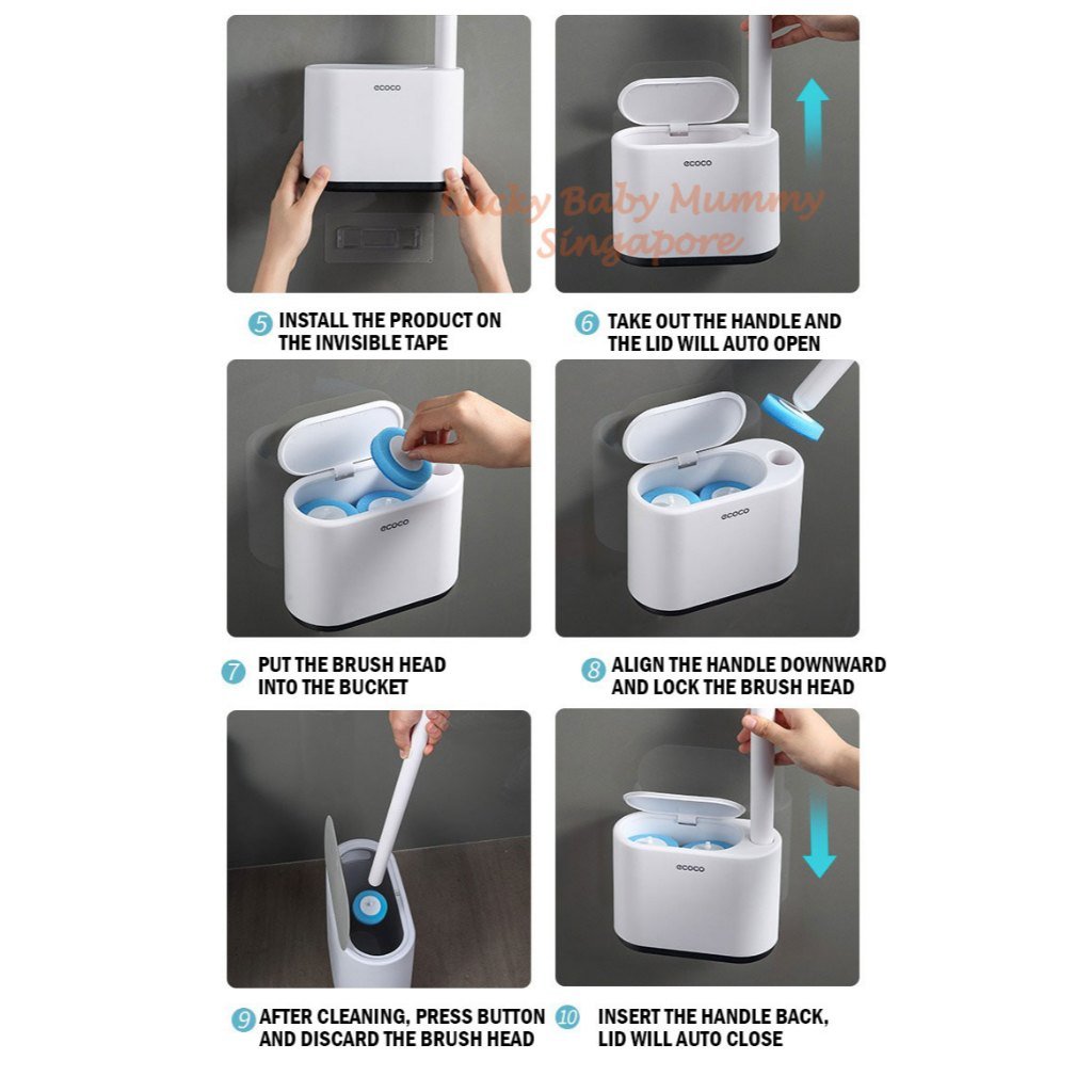 Ecoco Disposable Toilet Brush With Holder