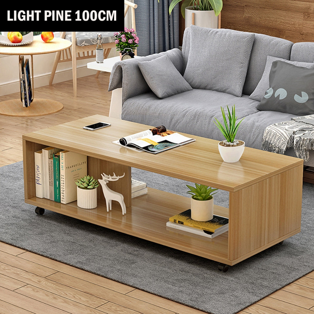 Movable Coffee Table with Wheels