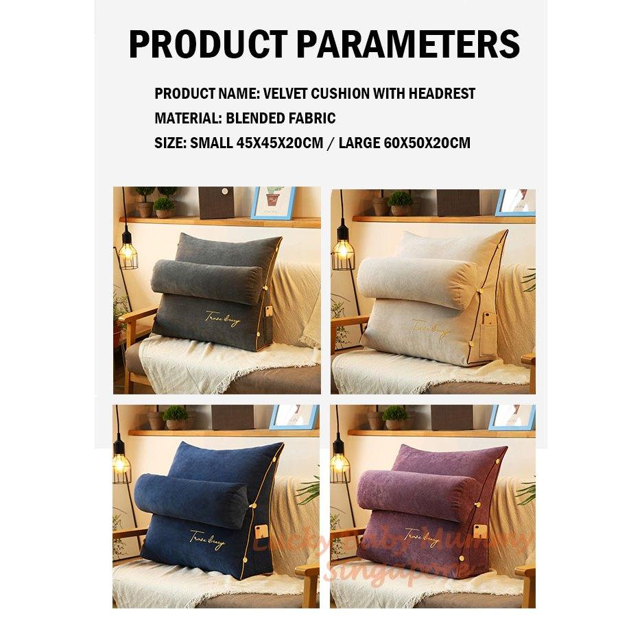 Embriodered Velvet Pillow with Headrest