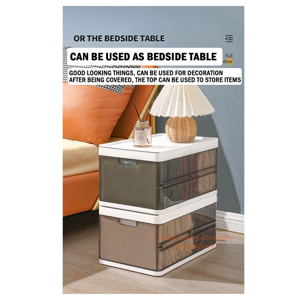 Stackable Pull-Out Storage Box with Removable Divider