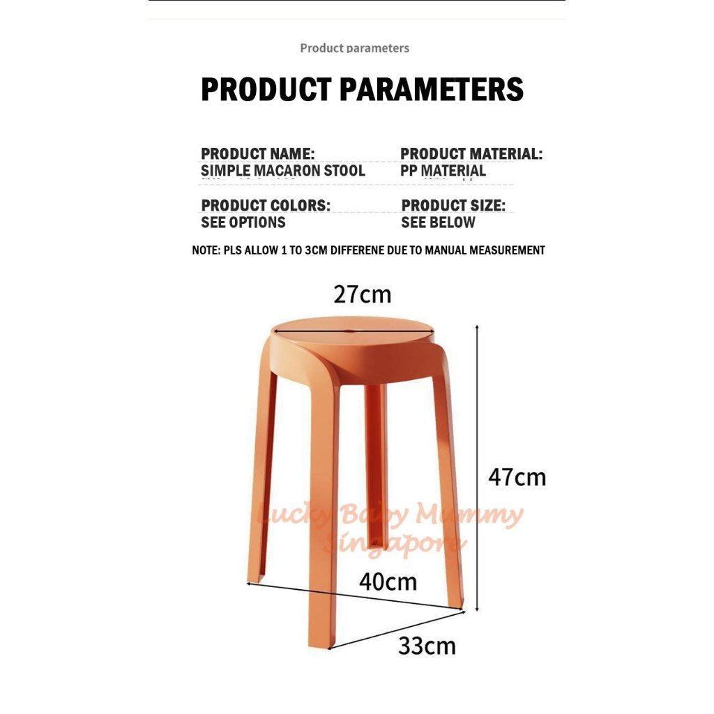 Macaron Stackable Anti Slip Stools